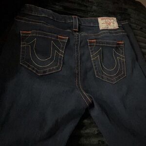 True Religion Navy Blue Horseshoe Back Pocket Jeans